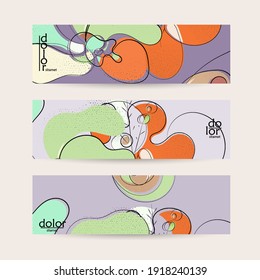 Vector web banner template. Abstract hand dawn fruit header. Grange textured flat design. Organic natural food artistic illustration. Cartoon calligraphic line logo with smooth curves.