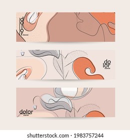 Vector web banner template. Abstract hand dawn fruit header. Grange textured flat design. Organic natural food artistic illustration. Cartoon calligraphic line logo with smooth curves.