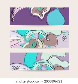 Vector web banner template. Abstract hand dawn fruit header. Grange textured flat design. Organic natural food artistic illustration. Cartoon calligraphic line logo with smooth curves.