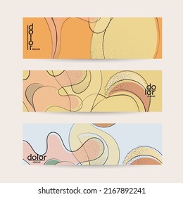 Vector web banner template. Abstract hand dawn fruit header. Grange textured flat design. Organic natural food artistic illustration. Cartoon calligraphic line logo with smooth curves.
