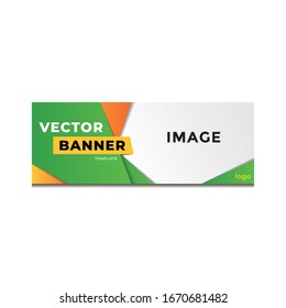 Plantilla de banner web vectorial, tema de negocios, con espacio para la imagen
