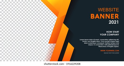 Plantilla de banner web vectores, tema de negocios, con espacio para sus imágenes