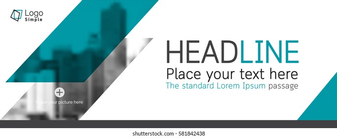 Vector web banner template, business theme, with space for picture