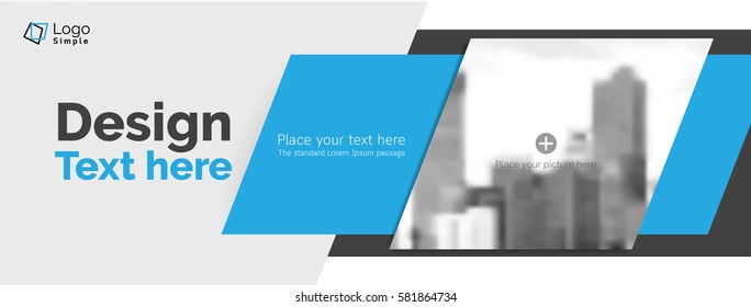 Vector web banner template, business theme, with space for picture
