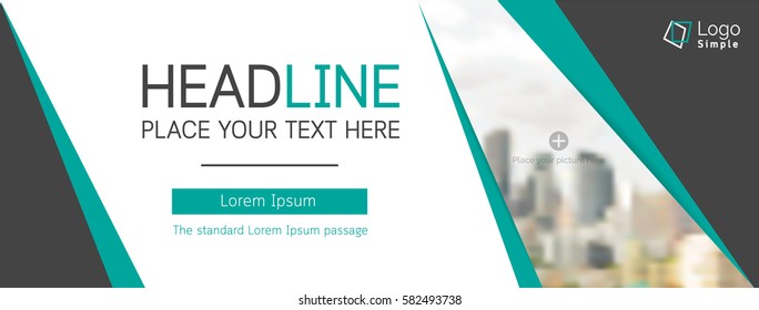 Vector web banner template, business theme, with space for picture