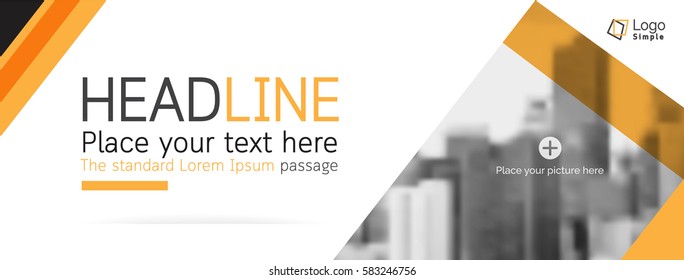 Vector web banner template, business theme, with space for picture