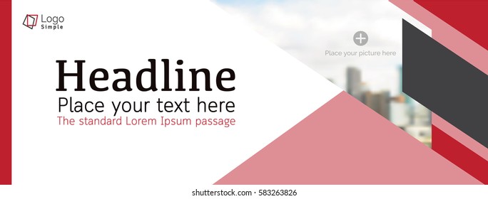 Vector web banner template, business theme, with space for picture