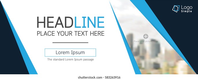 Vector web banner template, business theme, with space for your picture