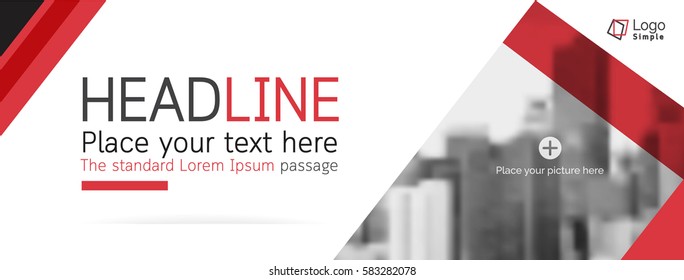 Vector web banner template, business theme, with space for picture
