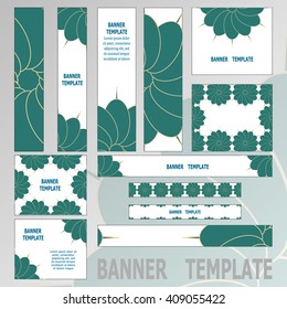 Vector Web Banners Templates. Standard size web banners collection, all the elements can be scaled to any size without loss of resolution