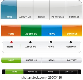 vector web bar menu with button for website