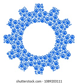 Vector web browser icons are united into gear illustration. Service design concept constructed from web browser elements.