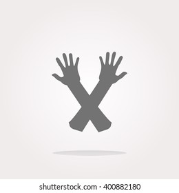vector web button hand icon on white