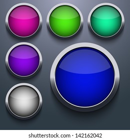 Vector web button set design on gray background. Eps10