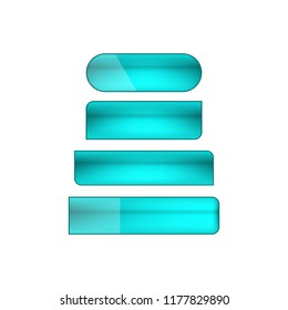 vector web buttons set - blue