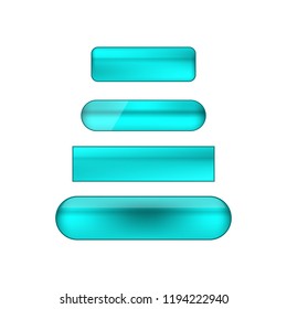 vector web buttons set - blue