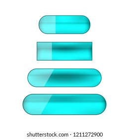 vector web buttons set - blue