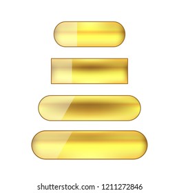 vector web buttons set - golden