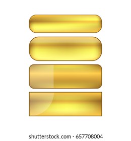 vector web buttons set - golden