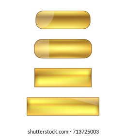 vector web buttons set - golden