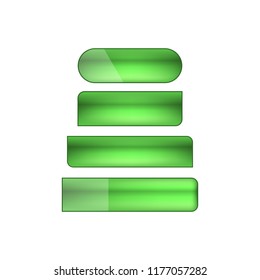 vector web buttons set - green
