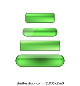 vector web buttons set - green