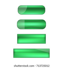 vector web buttons set - green