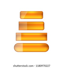 vector web buttons set - orange