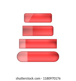 vector web buttons set - red