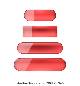 vector web buttons set - red