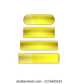 vector web buttons set - yellow