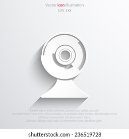 Vector web cam flat icon. Eps 10 illustration.