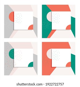 marketing de conjunto de banners abstractos de tarjetas web vectoriales