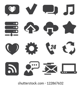 vector web and communication icons set on white