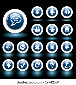 vector web and computing buttons with background and reflections in separate layers