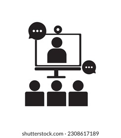 Vektorgrafik der Web-Konferenz - Webinar, Konferenz, Schulung, Internet-Unterricht