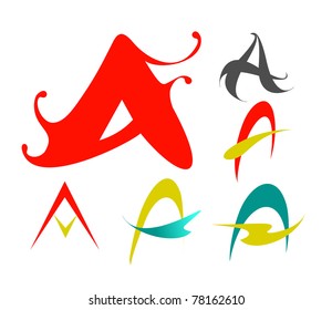 vector web design alphabet symbol - A