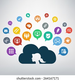 Vector web design and illustrating service - concept illustration in flat style
