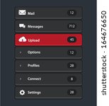 Vector web design navigation menu in red and black colors