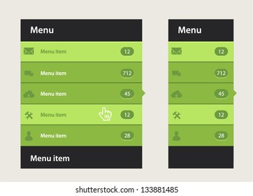 Vector web design navigation menu