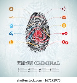 Vektorgrafik-Design-Vorlage - krimineller Titelfinger - Infografiken