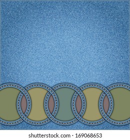 Plantilla de diseño web de vectores. Estilo Denim