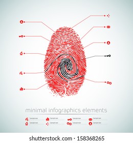 vector web design template - finger stamp - infographics idea