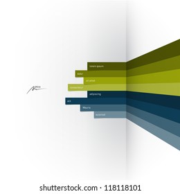 vector web design template - horizontal lines in perspective