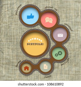 Vector web design template. Retro style