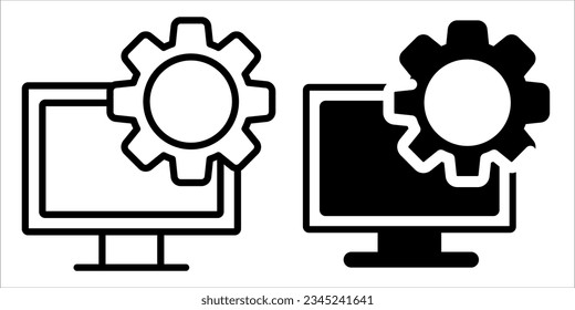 VECTOR WEB DEVELOPMENT ICON IN STROKE AND FILL VERSION