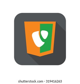 vector web development shield sign - site content managment system abstract. isolated icon on white
