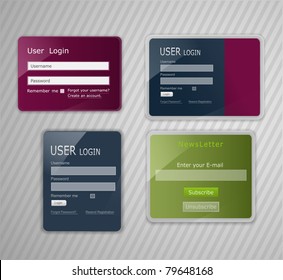 vector web elements, with the effect of glass