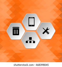 vector web elements orange background 