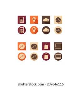 vector web flat icons set